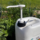 10L jerry can dispensing pump fitted to Natural Grower liquid fertiliser container