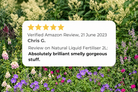 Five-star verified Amazon customer review of Natural Grower Liquid Fertiliser 2L