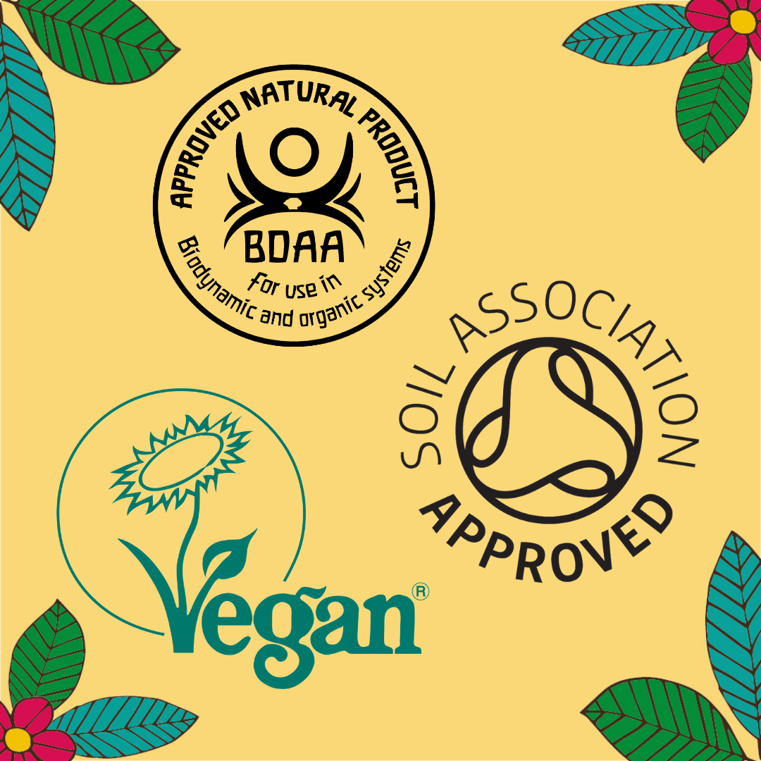 Soil Association, Vegan Society, BioDynamic Association, organic fertiliser, fertiliser organic, plant food